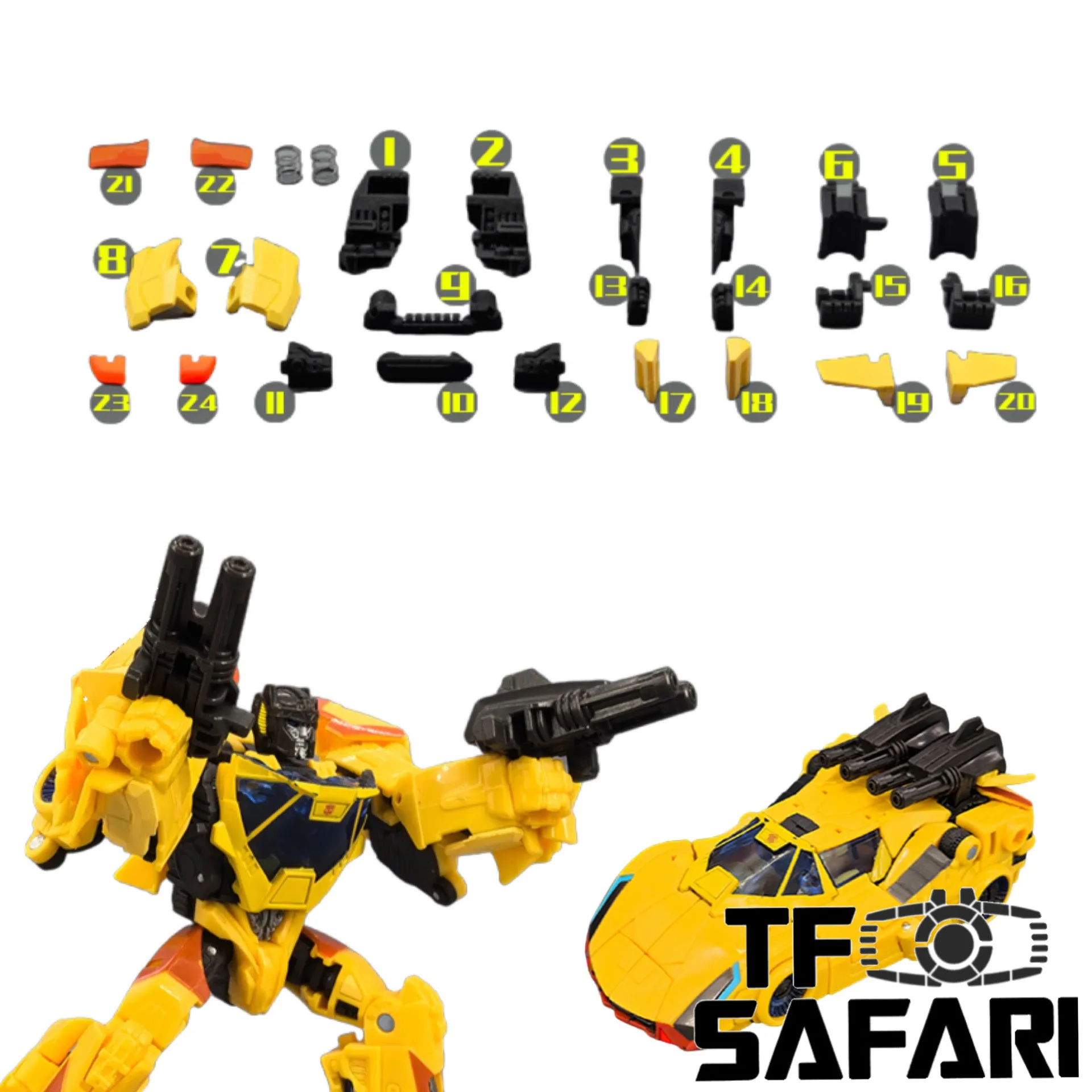 Go Better Studio GX-62 GX62 Upgrade Kit / Gap fillers for Studio Series 111 SS-111 Concept Art Sunstreaker Upgrade Kit