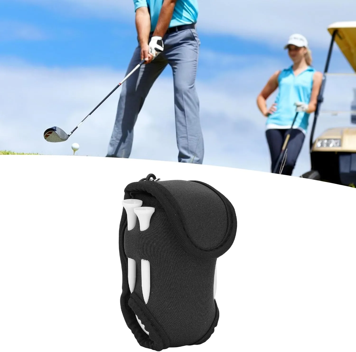 Golfer Ball Waist Bag, Neoprene Portable Pouch Sports Belt Tee Holder with for Golf Balls Accessories