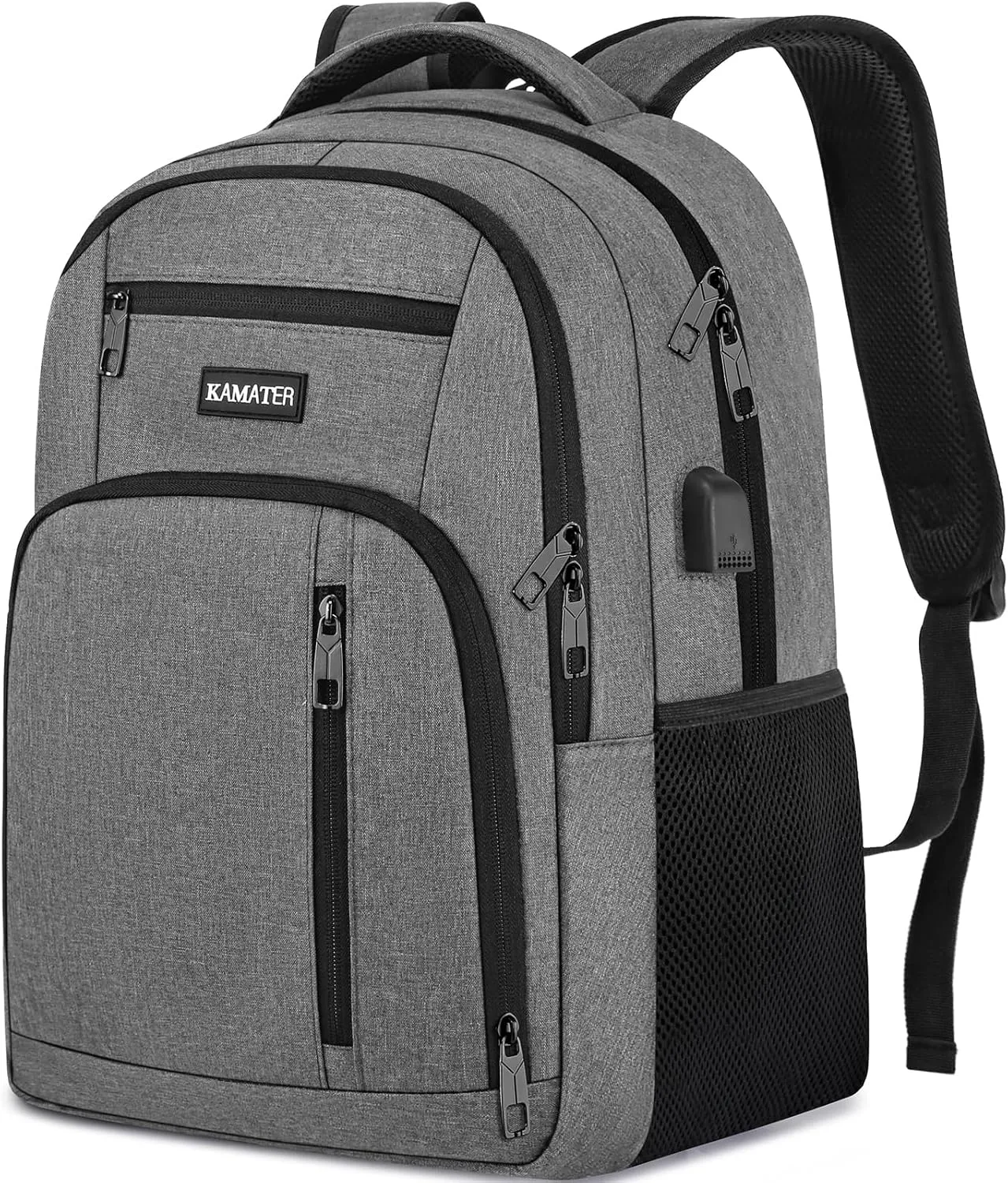 Grey Backpack for School, School BackPack for Teens, Boys and Girls, with 17.3 inch Laptop Bookbag for College High School, Large Computer Back Pack with Compartments for Men & Women