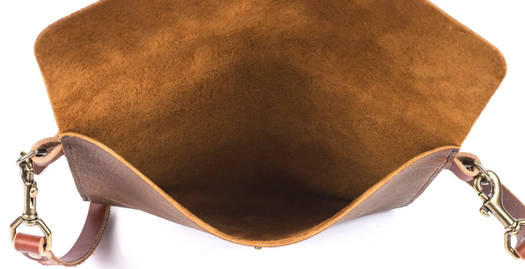 HANNAH LEATHER CROSSBODY - SADDLE