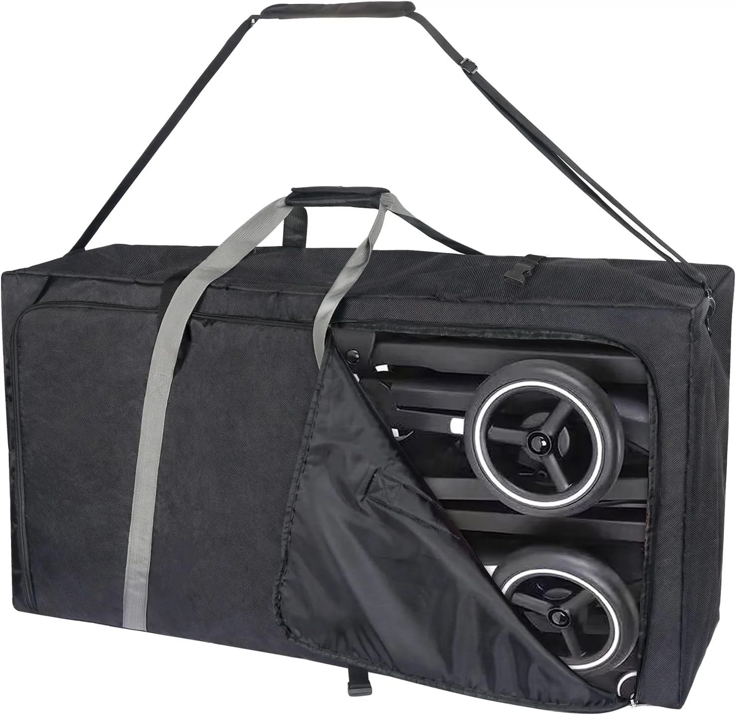 Hap Tim Stroller Travel Bag for Airplane, Protective Carry Handles and Detachable Padded Shoulder Strap, Large Storage Bag for Baby Travel Essentials, Dark Grey (STB-2281)