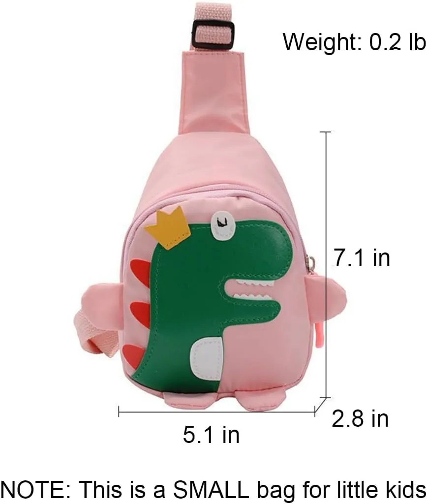 Hiflyer Kids Sling Bag - Small Nylon Crossbody Bag for Kids Travel, Dinosaur Pattern (Green)