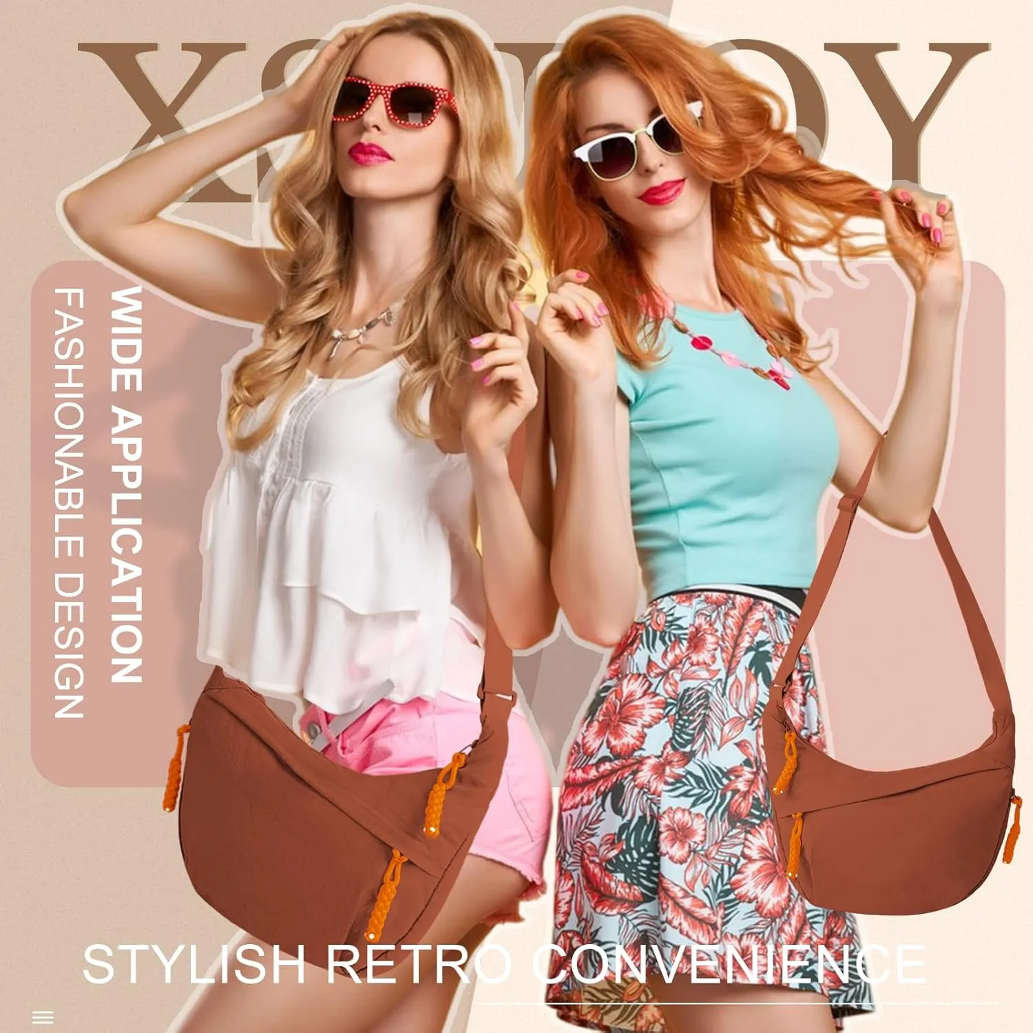 Hobo Bag for Women Men Crescent Crossbody Bag Small Shoulder Nylon Dumpling Bag with Adjustable Strap