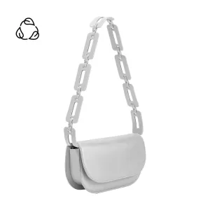 Inez Silver Metallic Recycled Vegan Shoulder Bag - FINAL SALE