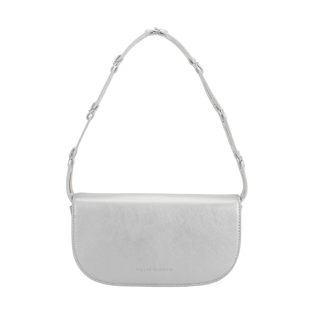 Inez Silver Metallic Recycled Vegan Shoulder Bag - FINAL SALE