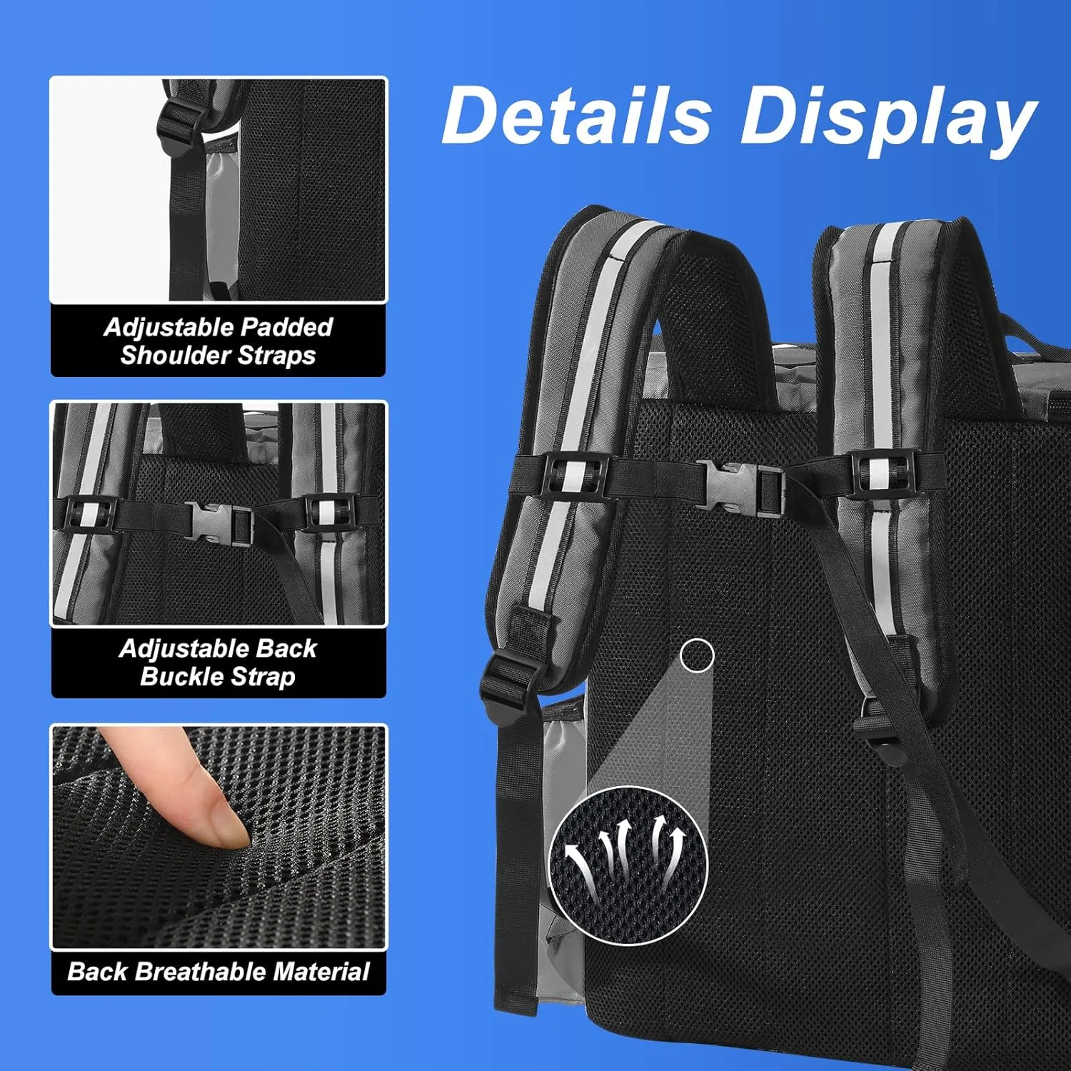 Insulated Food Delivery Backpack with Cup Holder - Perfect for Uber Eats, Doordash & Postmates. Leakproof and Reflective Gray Bag for Hot/Cold Food Delivery on Bike.