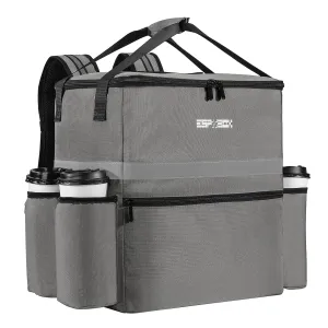 Insulated Food Delivery Backpack with Cup Holder - Perfect for Uber Eats, Doordash & Postmates. Leakproof and Reflective Gray Bag for Hot/Cold Food Delivery on Bike. Insulated Food Delivery Backpack with Cup Holder - Perfect for Uber Eats, Doordash & Postmates. Leakproof and Reflective Gray Bag for Hot/Cold Food Delivery on Bike.
