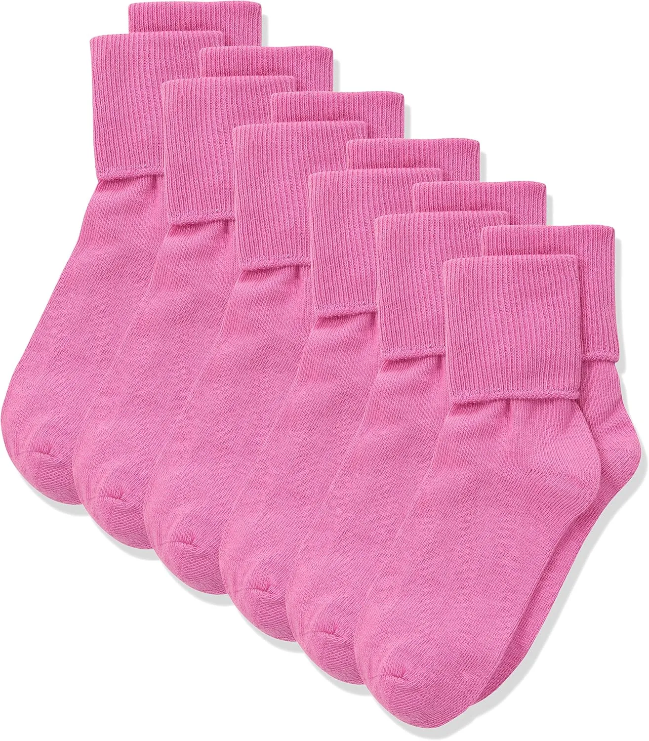 Jefferies Socks Girls 2-6X Seamless Turn Cuff 6 Pair Pack Socks