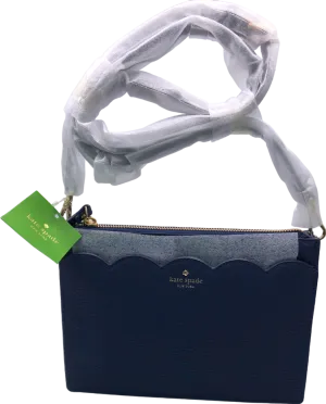 Kate Spade Blue pebbled leather scallop detail crossbody bag