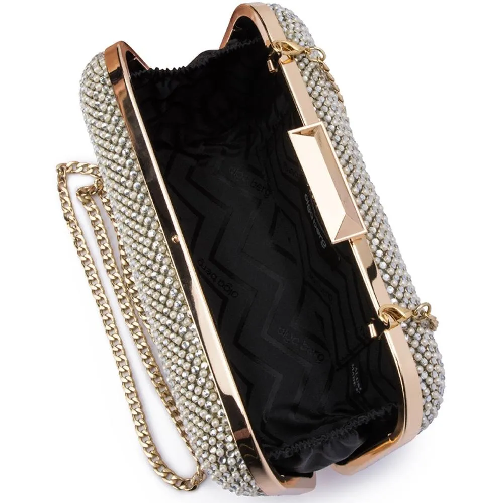 KLARA Pearl & Crystal Mesh Clutch