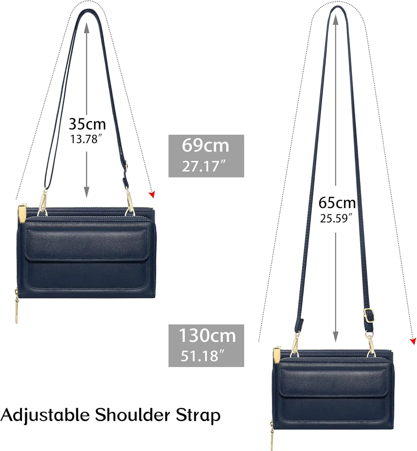 KUKOO Small Crossbody Bag for Women Cell Phone Wallet Purse Mini Shoulder Handbags with Card Slots