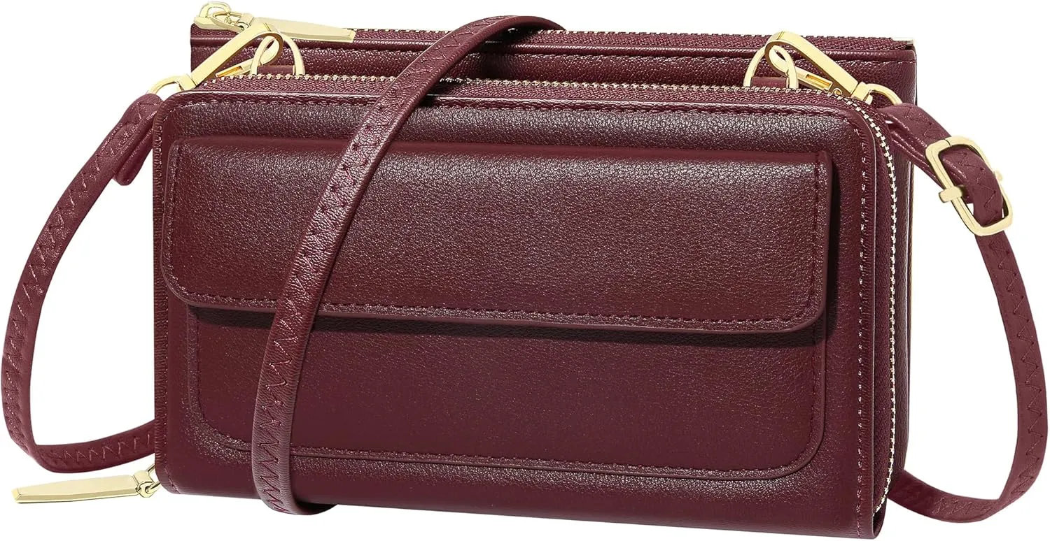 KUKOO Small Crossbody Bag for Women Cell Phone Wallet Purse Mini Shoulder Handbags with Card Slots