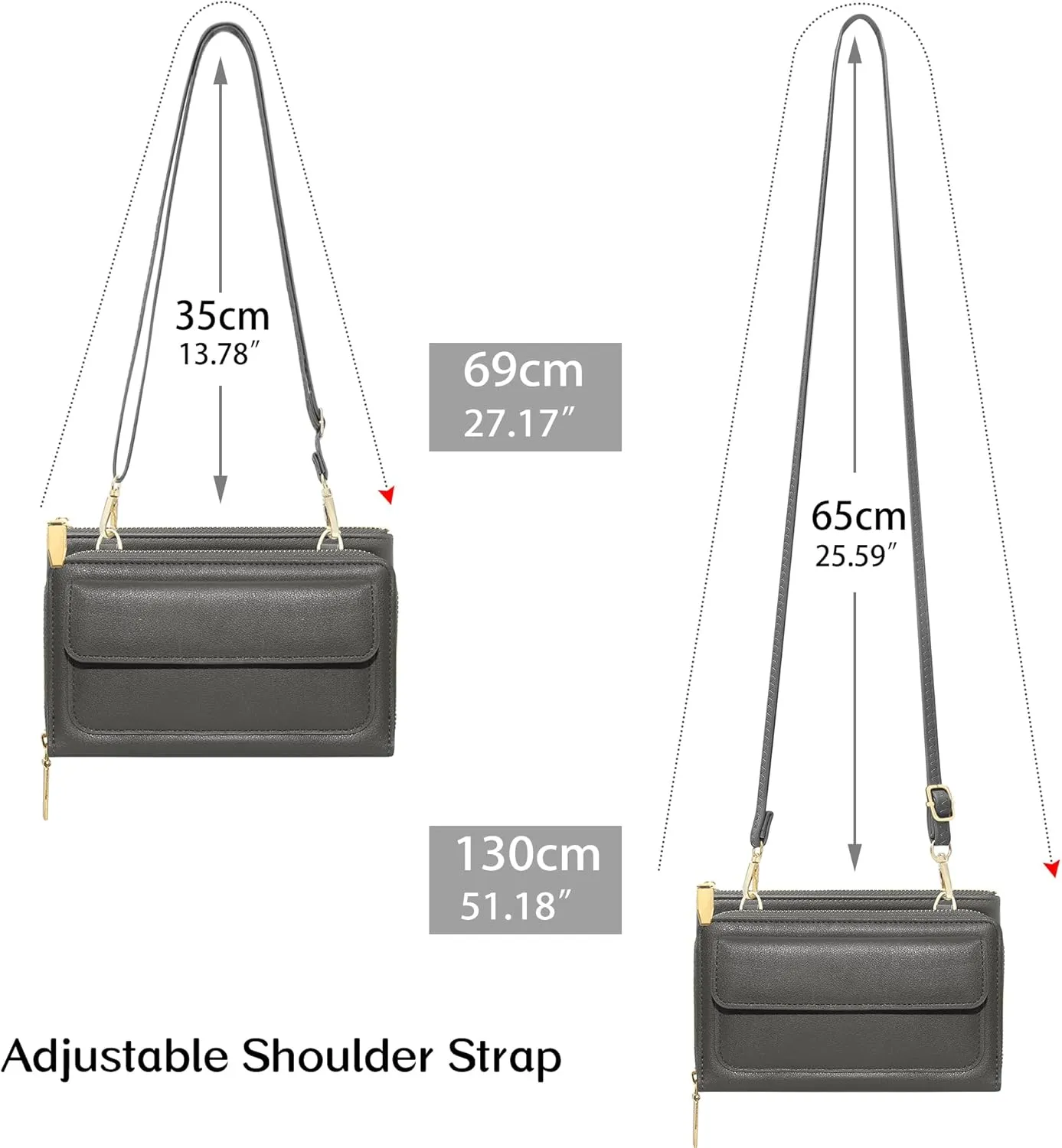 KUKOO Small Crossbody Bag for Women Cell Phone Wallet Purse Mini Shoulder Handbags with Card Slots