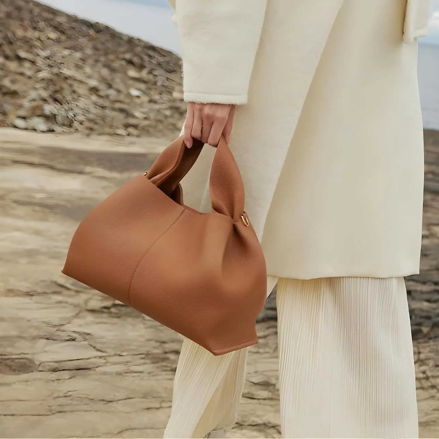 La Vincenza Bag, Women's Cloud Dumpling Clutch Handbag, Women's Handbag Crossbody Bag with Detachable Shoulder Strap