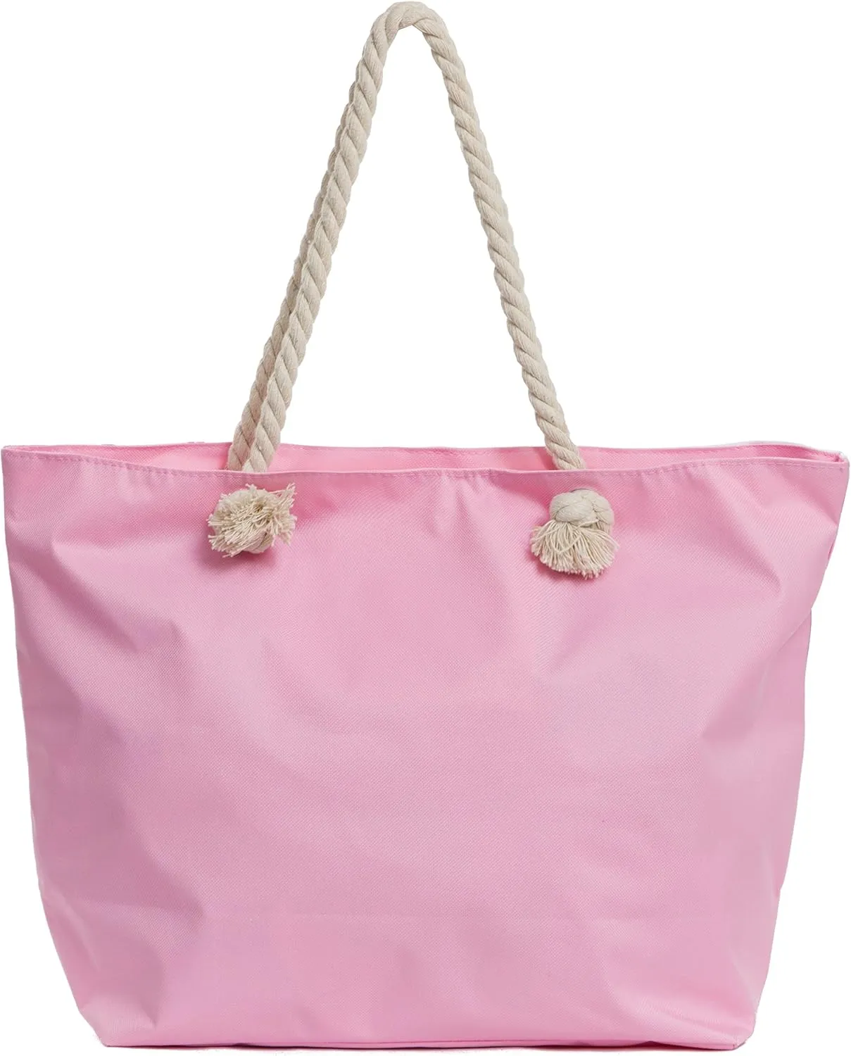 Large Beach Tote Bag, Top Zipper Boat Bag