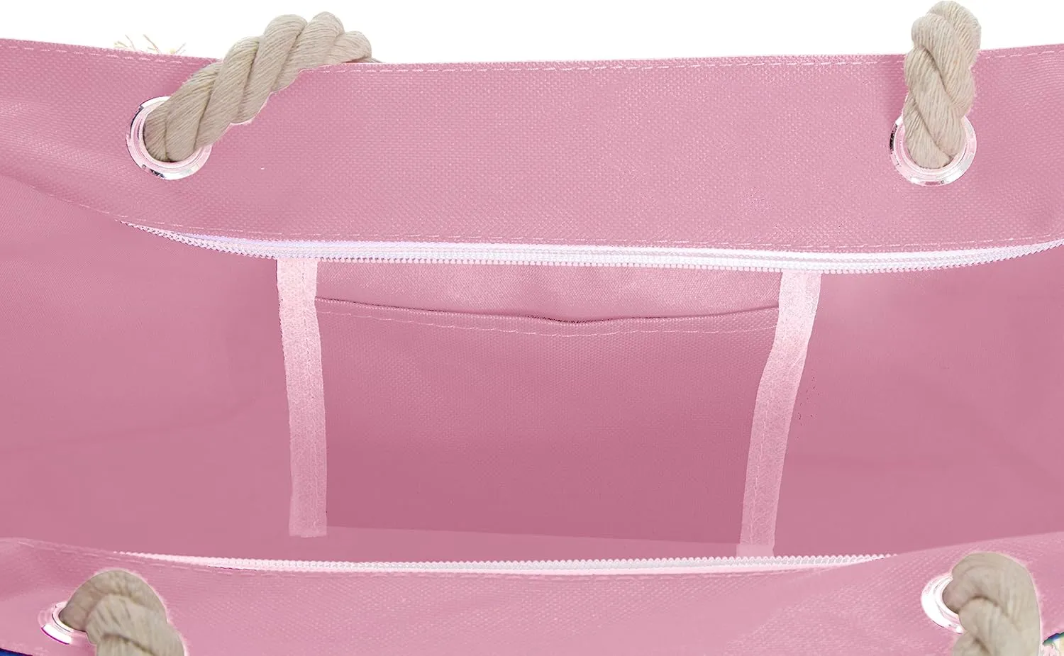 Large Beach Tote Bag, Top Zipper Boat Bag