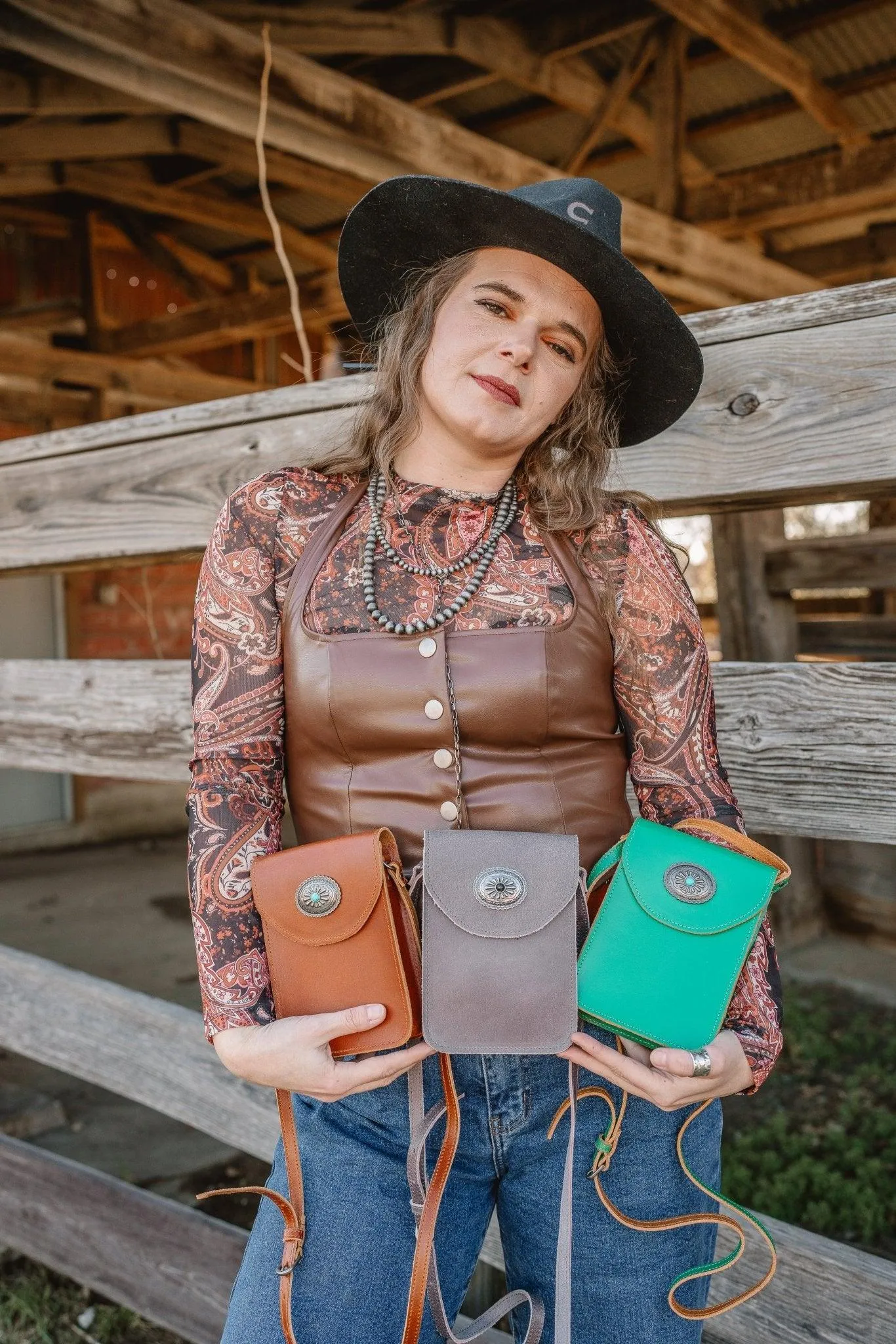 Leather Cellphone Crossbody