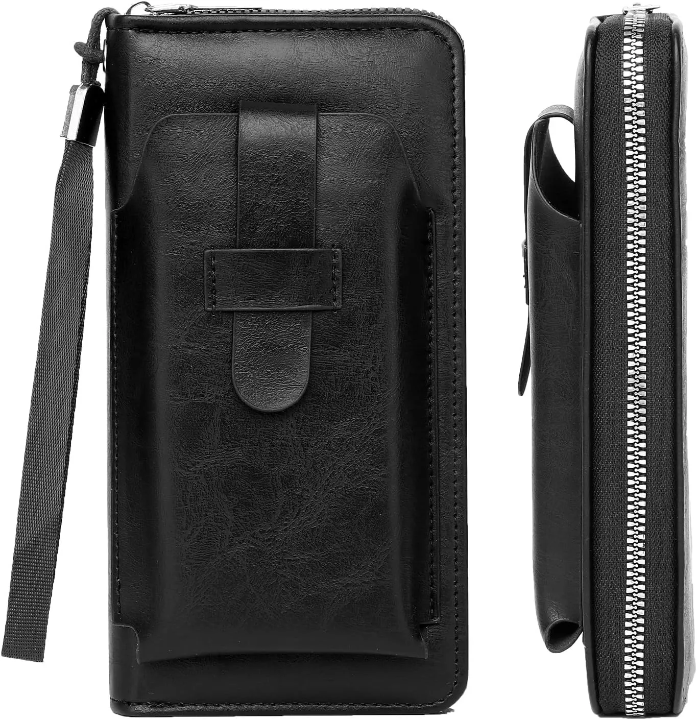 Long Wallet for Women-Large Capacity Leather Credit Card Holder Wallets Women Zipper Clutch Wristlet With Phone Pocket