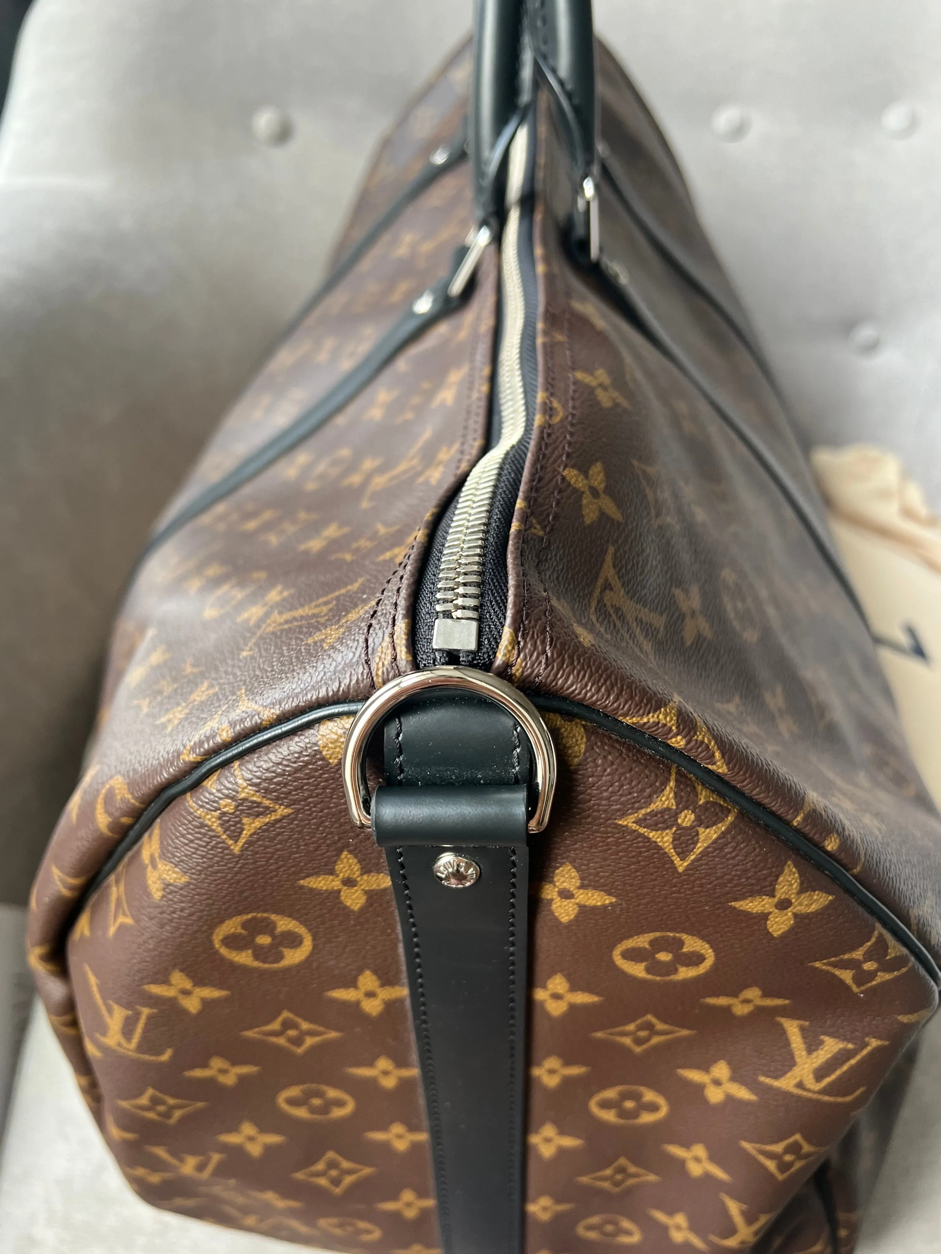 Louis Vuitton Keepall Bandouliere 55 Monogram Macassar and Black (RRP £2,020)