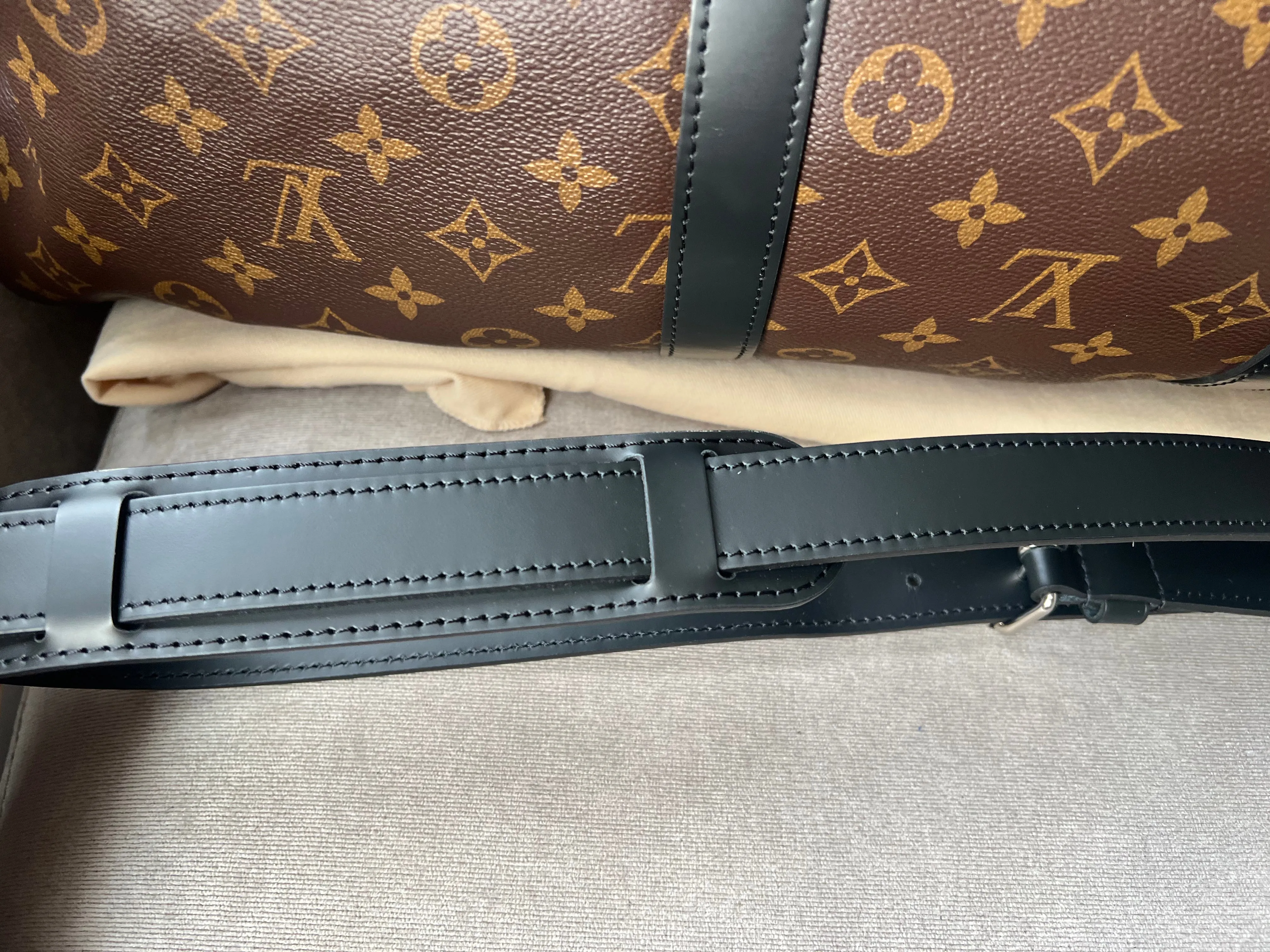Louis Vuitton Keepall Bandouliere 55 Monogram Macassar and Black (RRP £2,020)