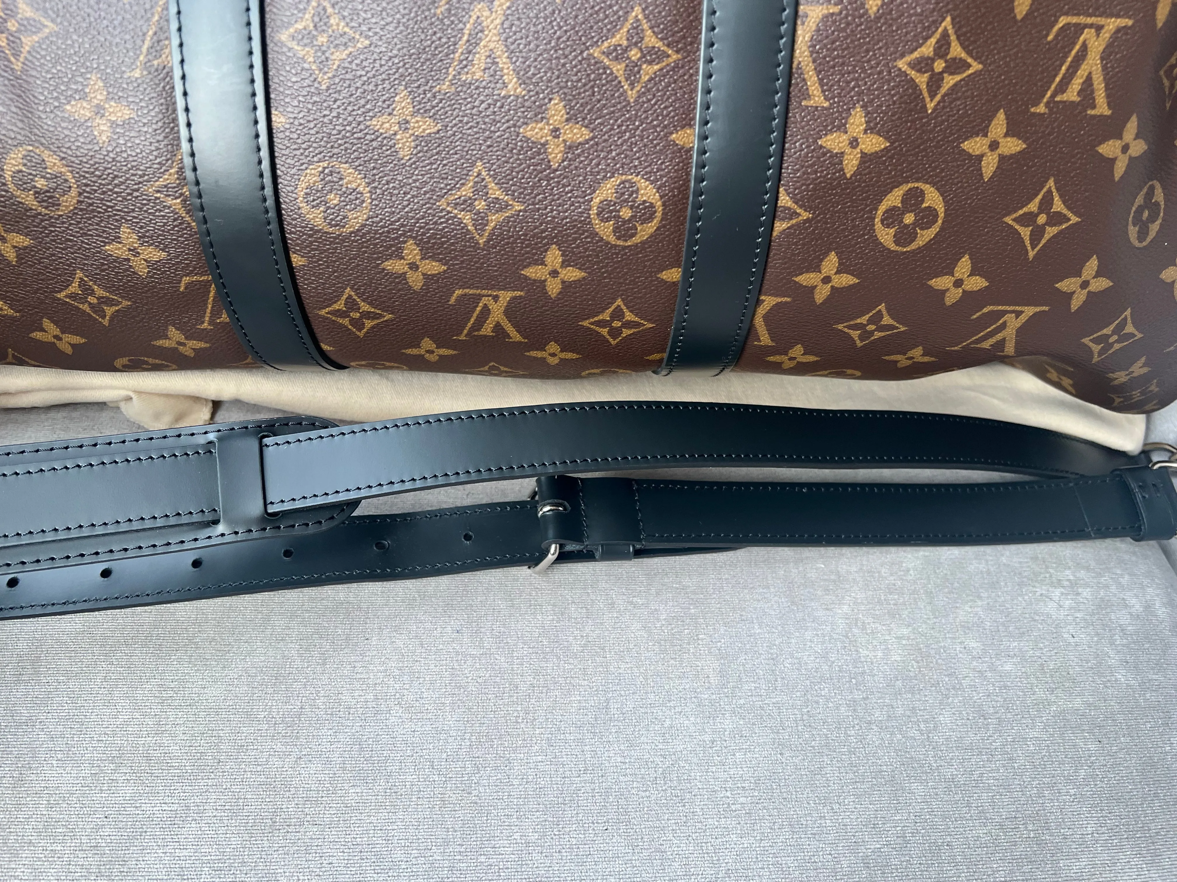 Louis Vuitton Keepall Bandouliere 55 Monogram Macassar and Black (RRP £2,020)