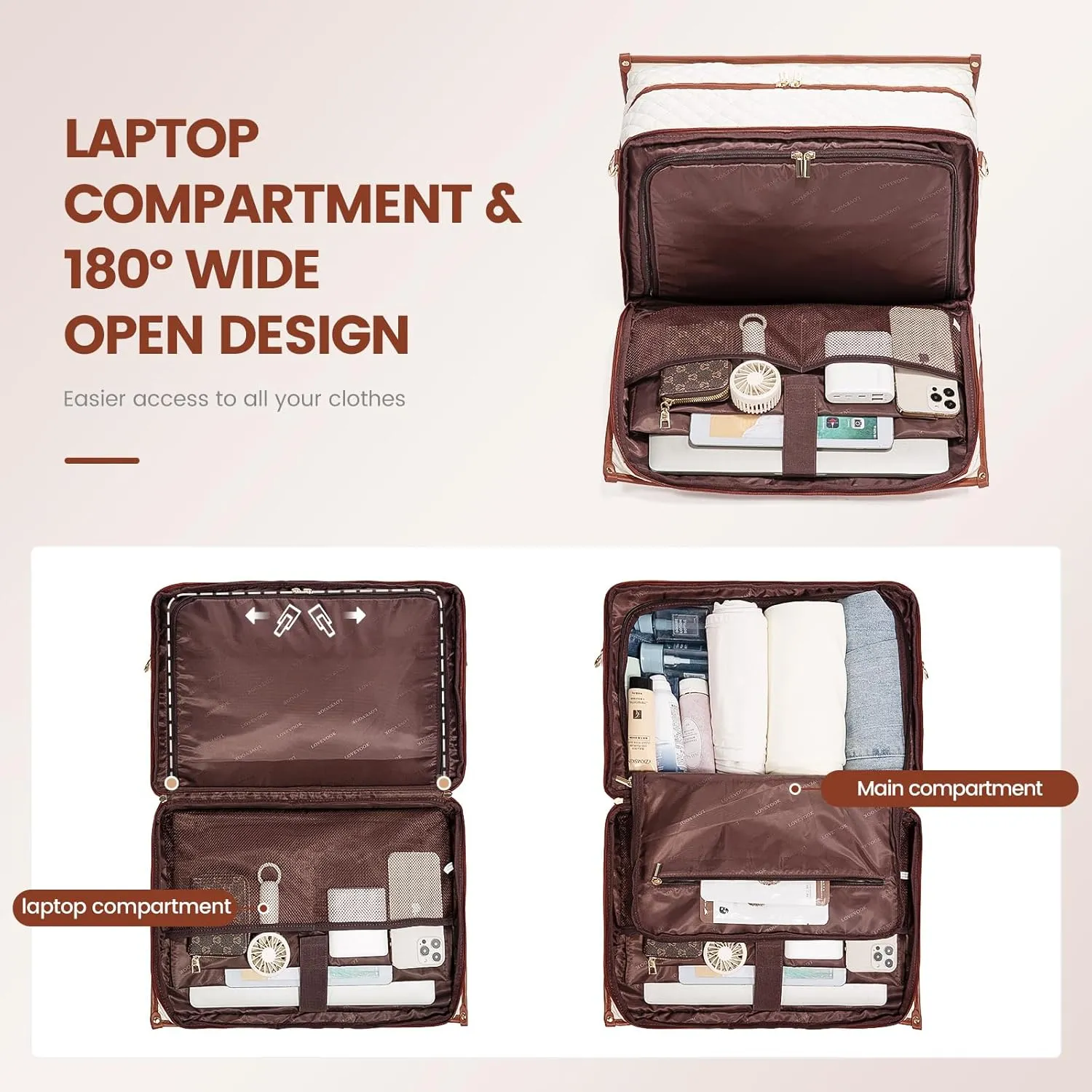 LOVEVOOK Travel Duffle Bag - Weekender & Overnight Bag for Women with Toiletry & Laptop Compartments