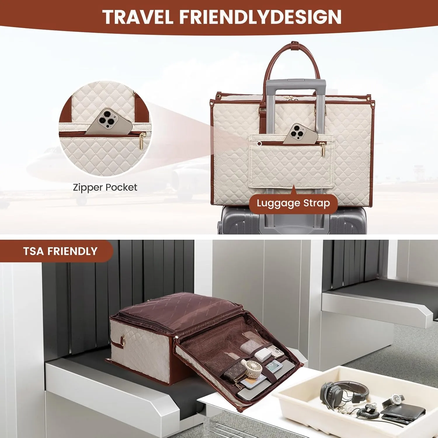 LOVEVOOK Travel Duffle Bag - Weekender & Overnight Bag for Women with Toiletry & Laptop Compartments