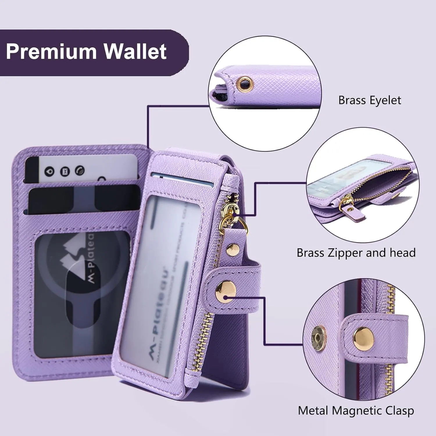 M-Plateau Wristlet Keychain, Wallet Key ring Bracelet with Wrist Wallet for Women with Key Holder Gift Box (Lavender)