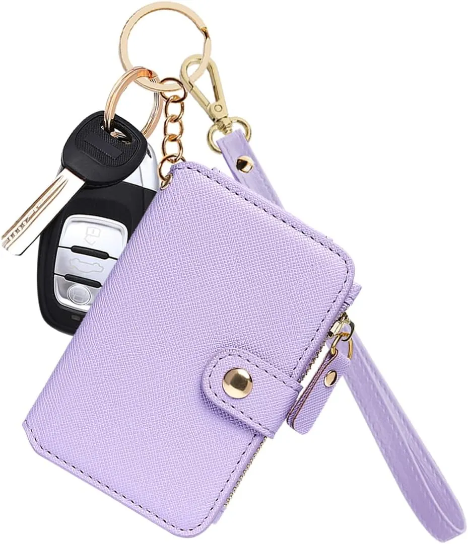 M-Plateau Wristlet Keychain, Wallet Key ring Bracelet with Wrist Wallet for Women with Key Holder Gift Box (Lavender)