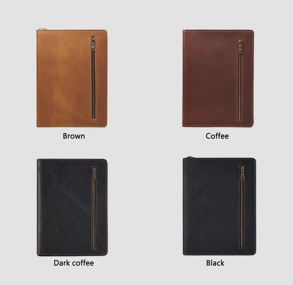 Men's Leather Portfolio, Personalized Document Folder,A4 Notebook Holder, Business Briefcase, Gift/1428