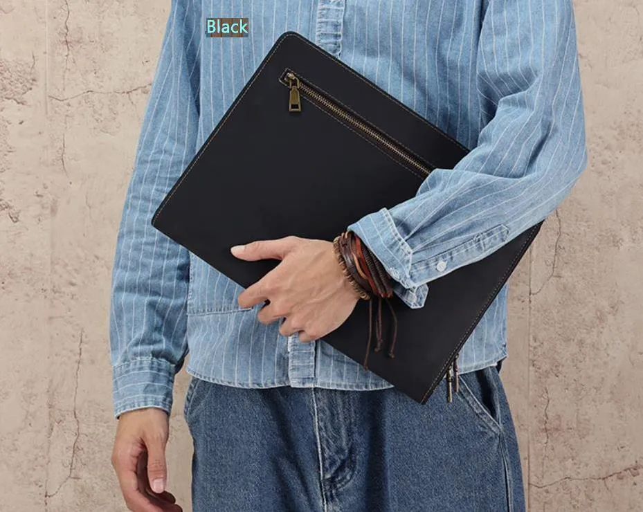 Men's Leather Portfolio, Personalized Document Folder,A4 Notebook Holder, Business Briefcase, Gift/1428