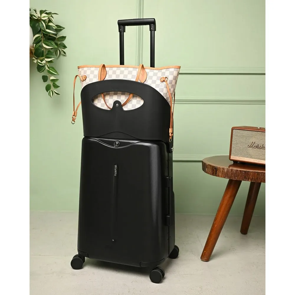 Miamily Midnight Black Ride-On Trolley Carry-On Luggage- 18 Inches