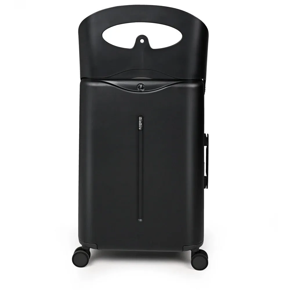 Miamily Midnight Black Ride-On Trolley Carry-On Luggage- 18 Inches