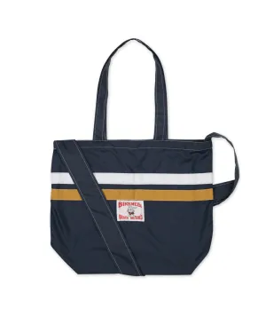 Nylon Tote - Navy/White/Gold