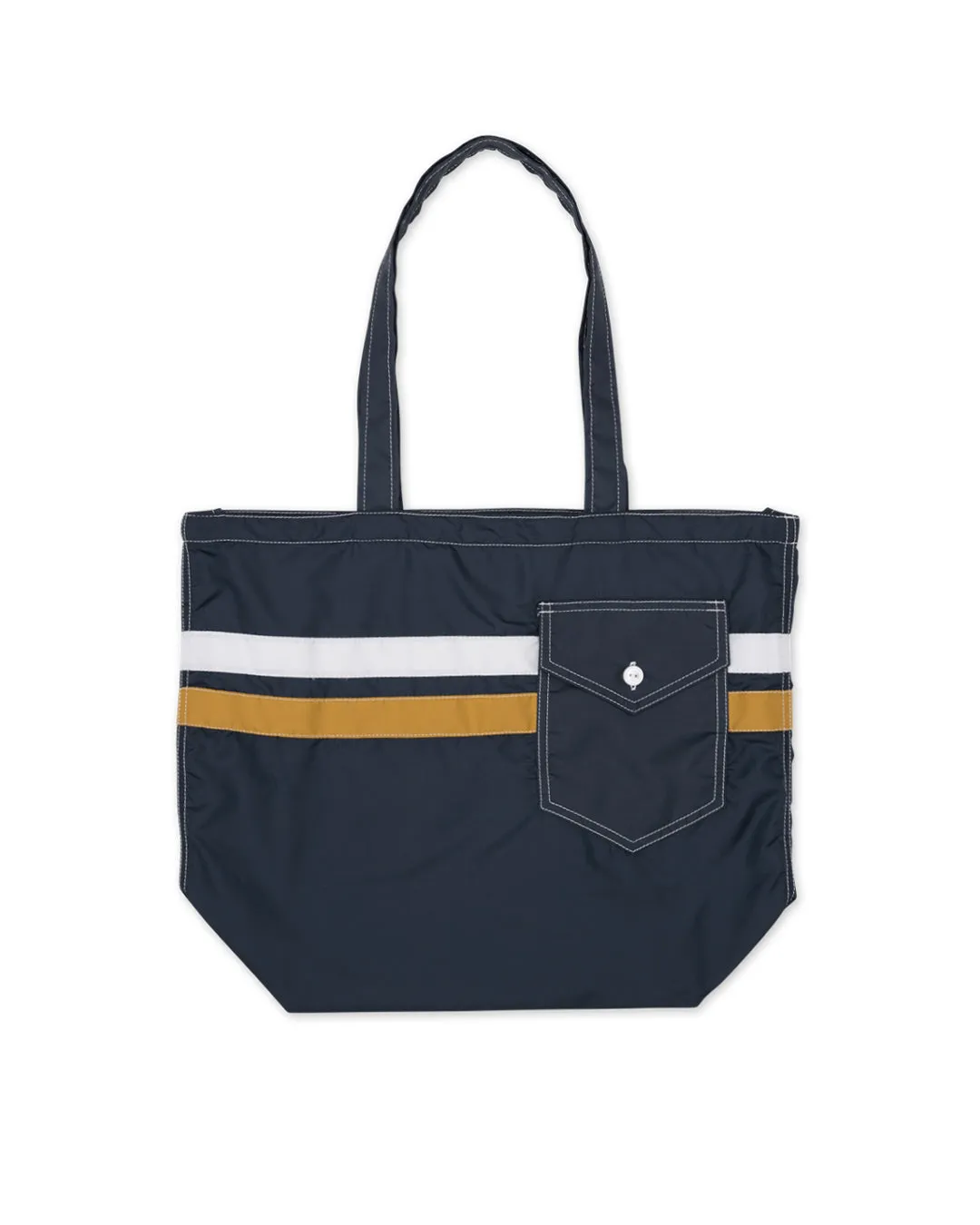 Nylon Tote - Navy/White/Gold