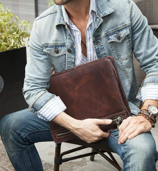 Padfolio,Business Briefcase,Men's Leather Portfolio,Personalized Gift for Him/9077
