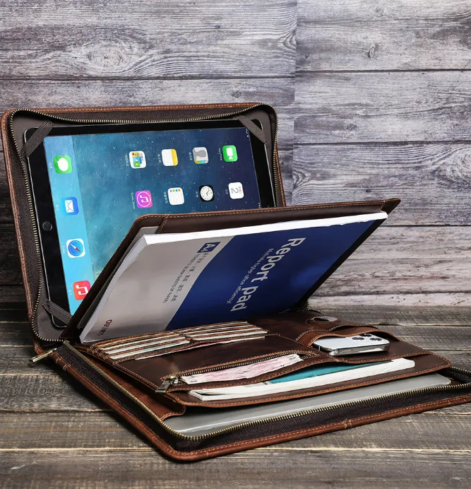Padfolio,Business Briefcase,Men's Leather Portfolio,Personalized Gift for Him/9077