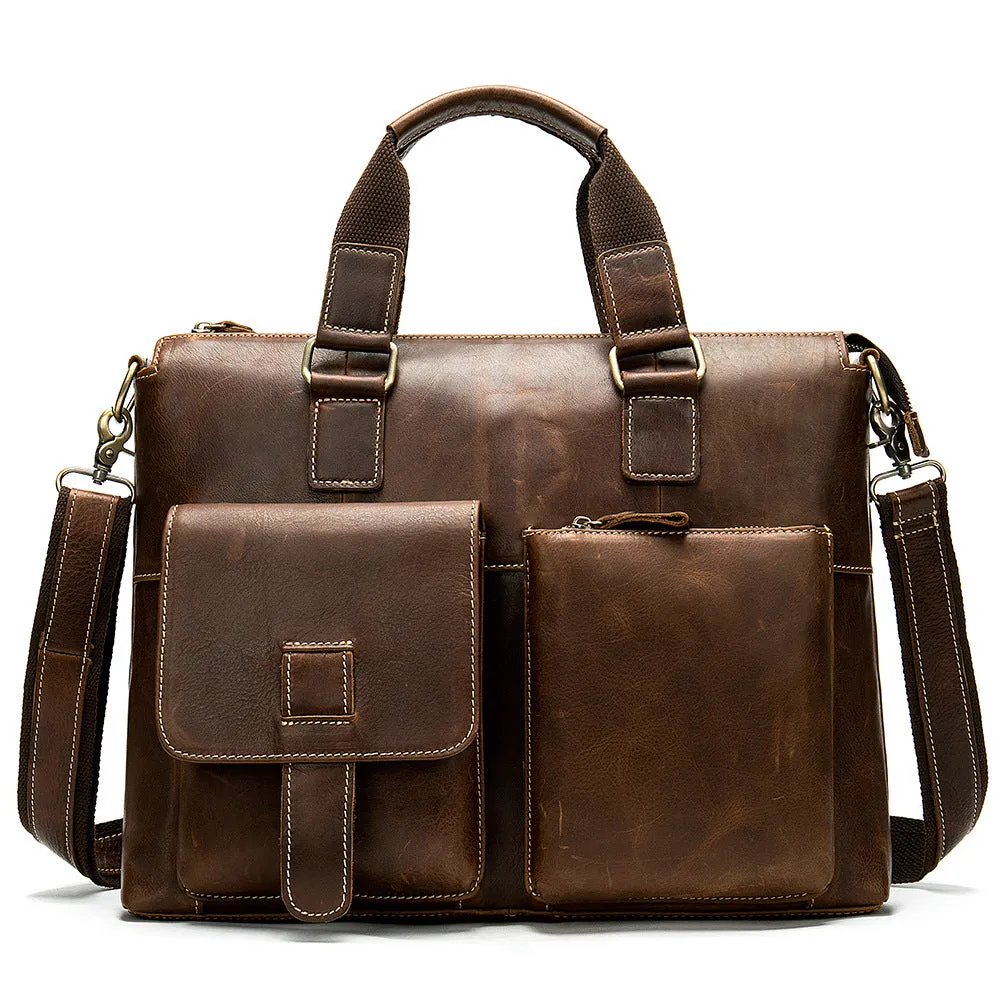Personalized Full Grain Leather Briefcase Men, Leather Satchel,Gift for Him, Work Bag 4544
