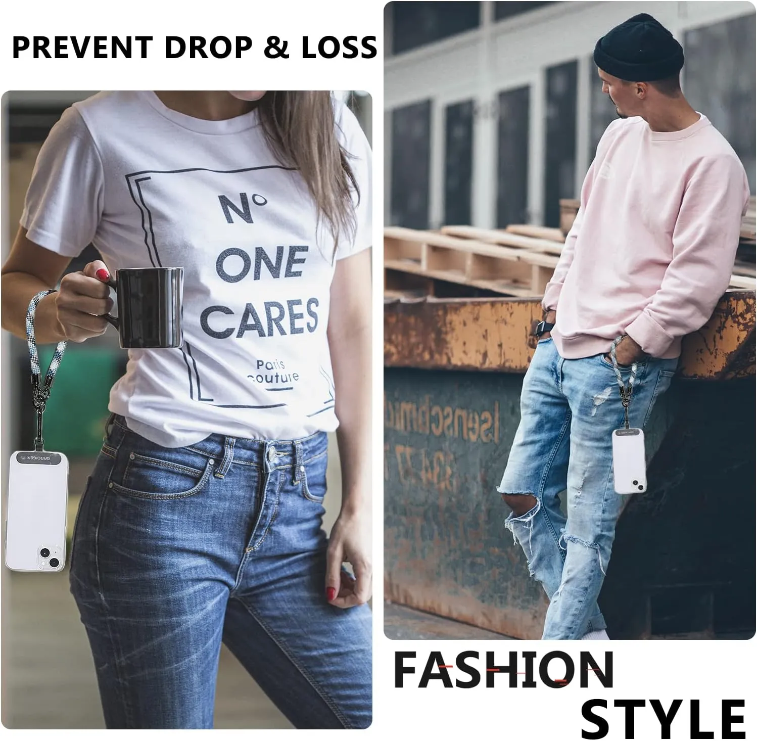 Phone Lanyard, Phone Strap, Wrist Lanyard, Nylon Adjustable Shoulder Neck & Crossbody Lanyard with Phone Patch, Universal Cell Phone Lanyard for Travel, Climbing