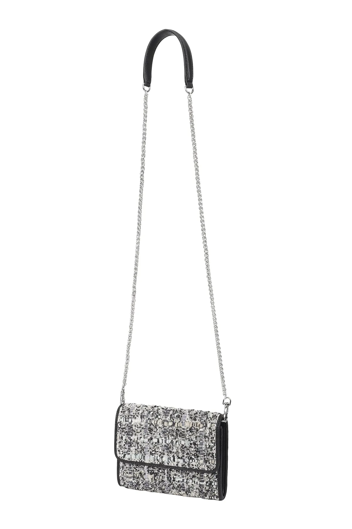 Plumeria  Embellished Crossbody Leather Bag