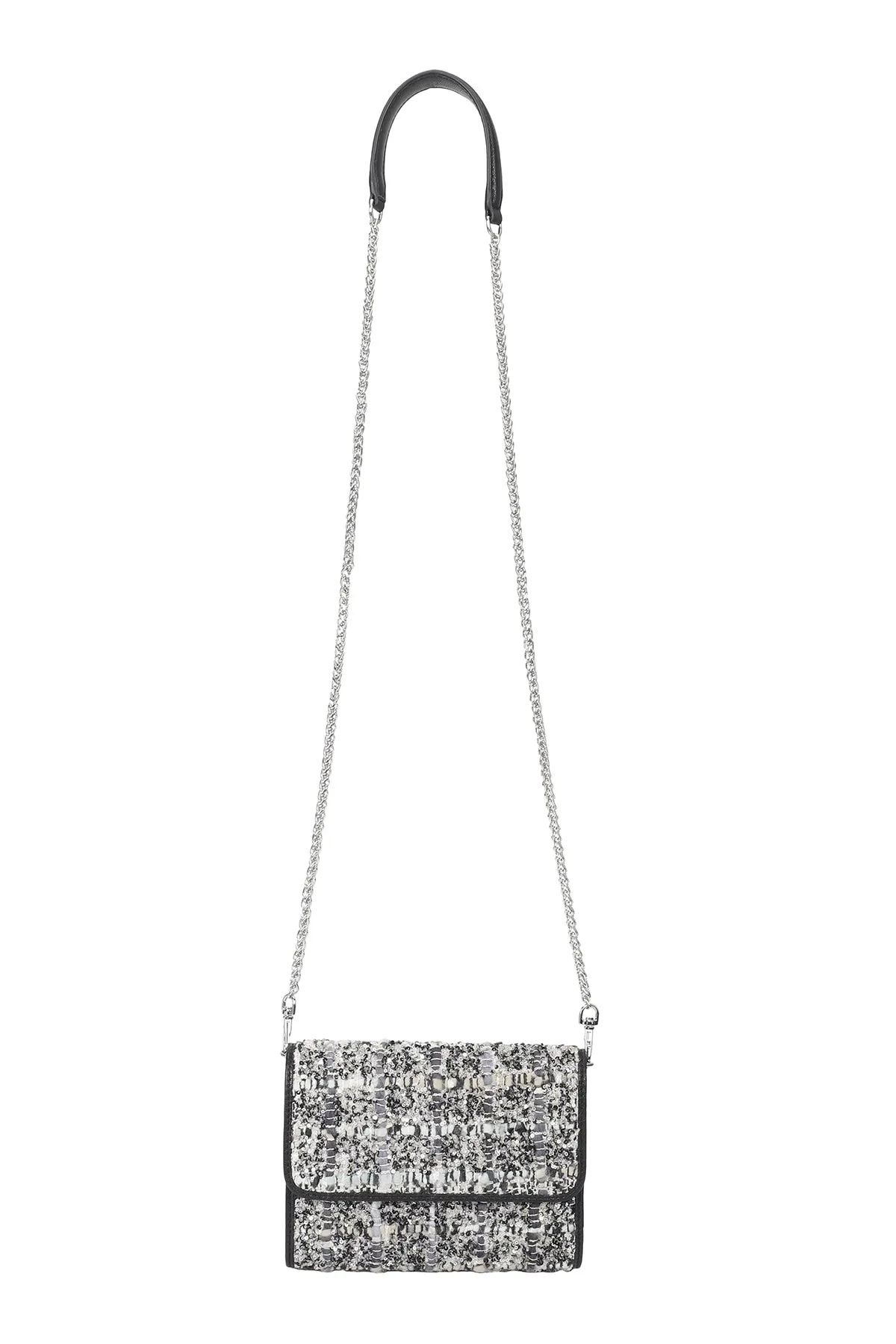 Plumeria  Embellished Crossbody Leather Bag