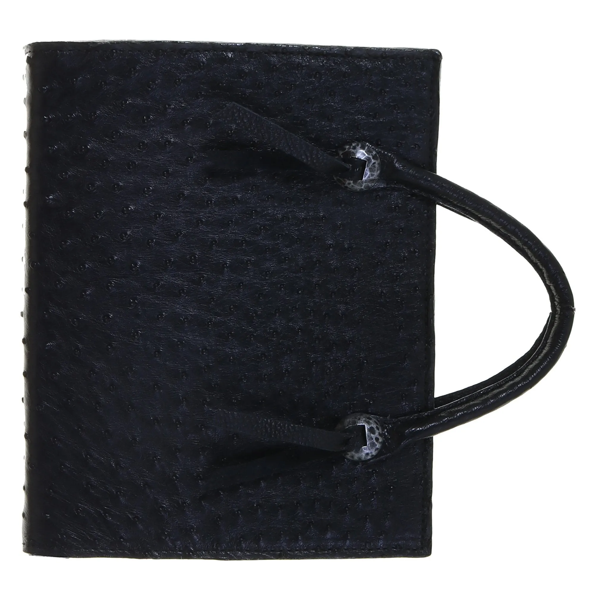 PORT61AH - Genuine Black Ostrich Portfolio
