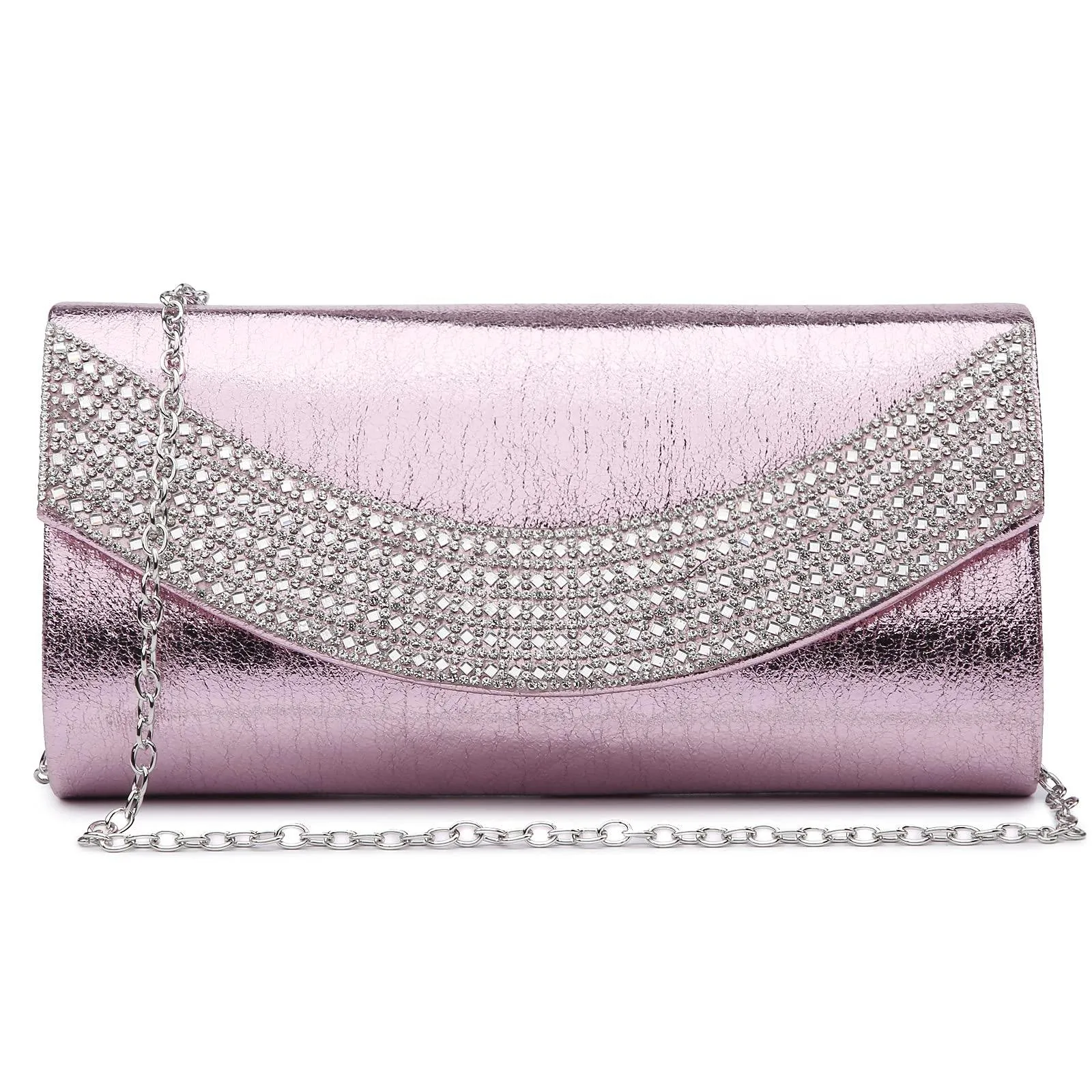 PU Leather Rhinestone Evening Bags Formal Wedding Party Purse Dasein