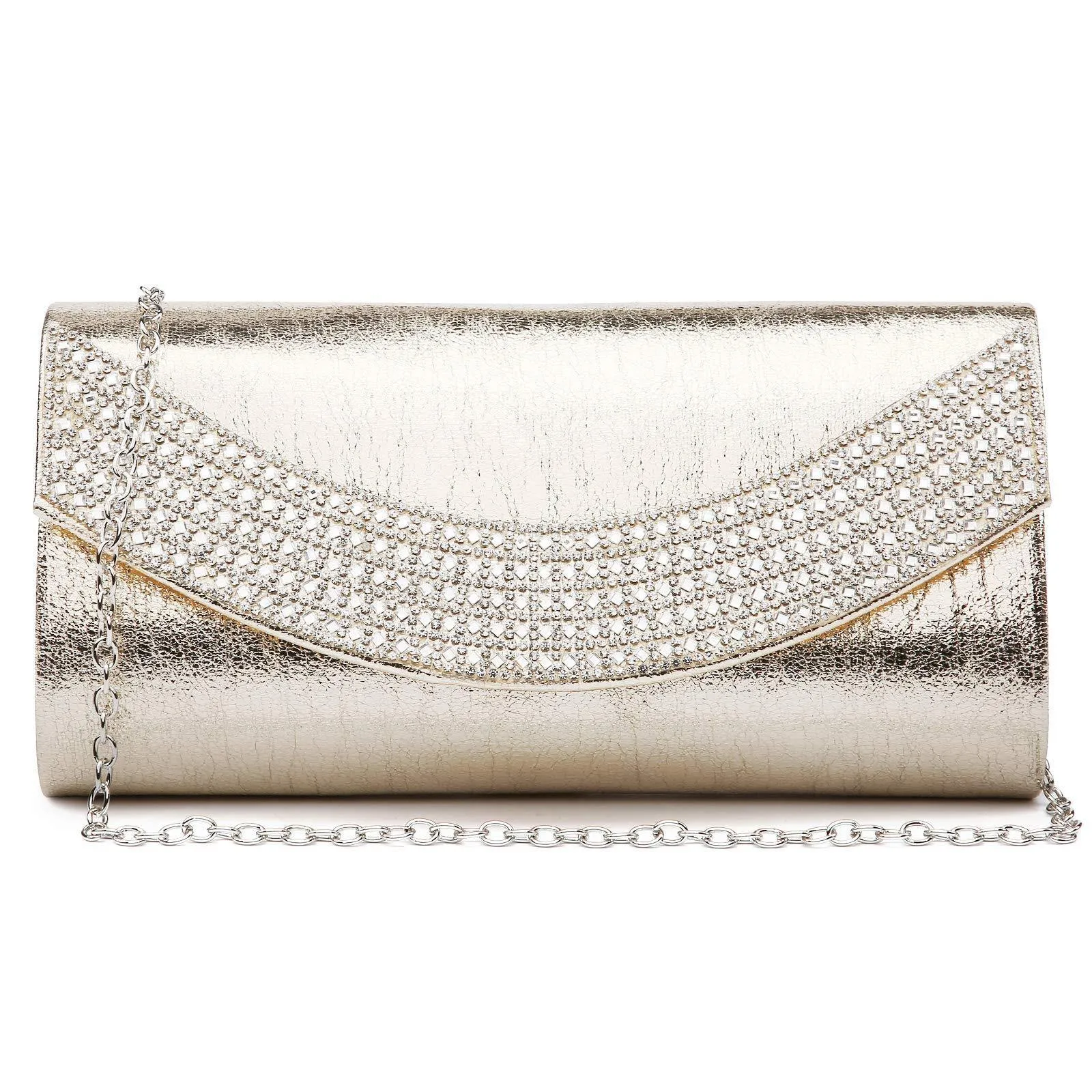 PU Leather Rhinestone Evening Bags Formal Wedding Party Purse Dasein