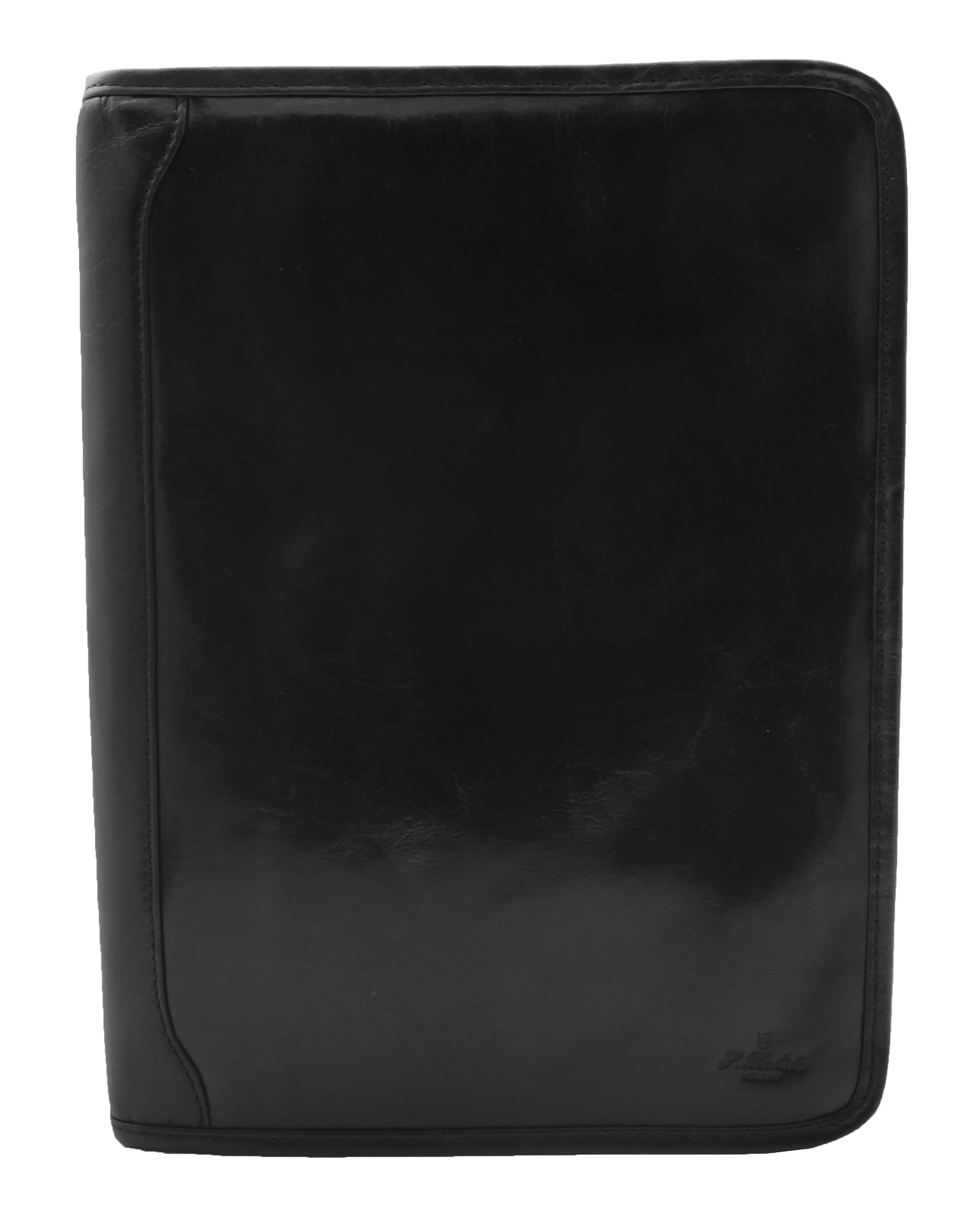 Real Leather Folio Underarm Bag Black Ring Binder A4 Pad - Arturo
