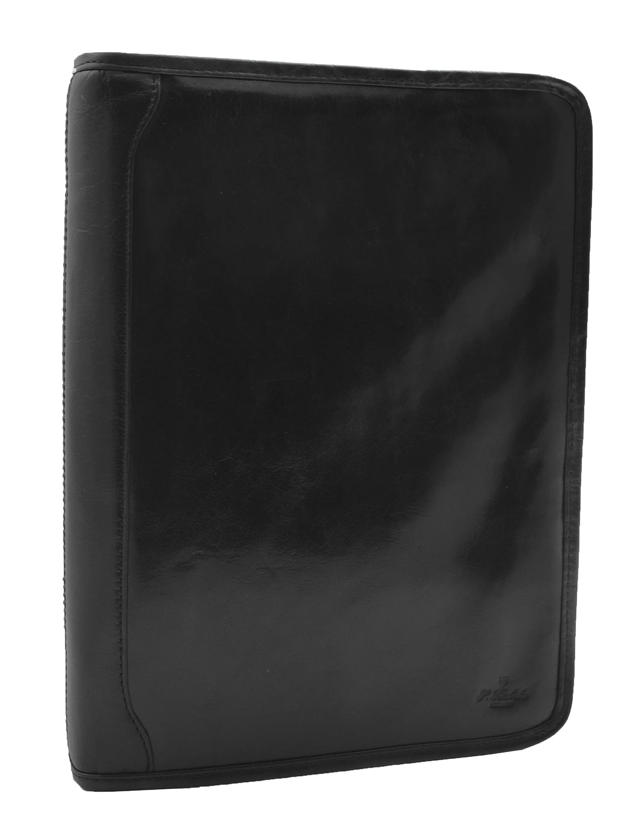 Real Leather Folio Underarm Bag Black Ring Binder A4 Pad - Arturo