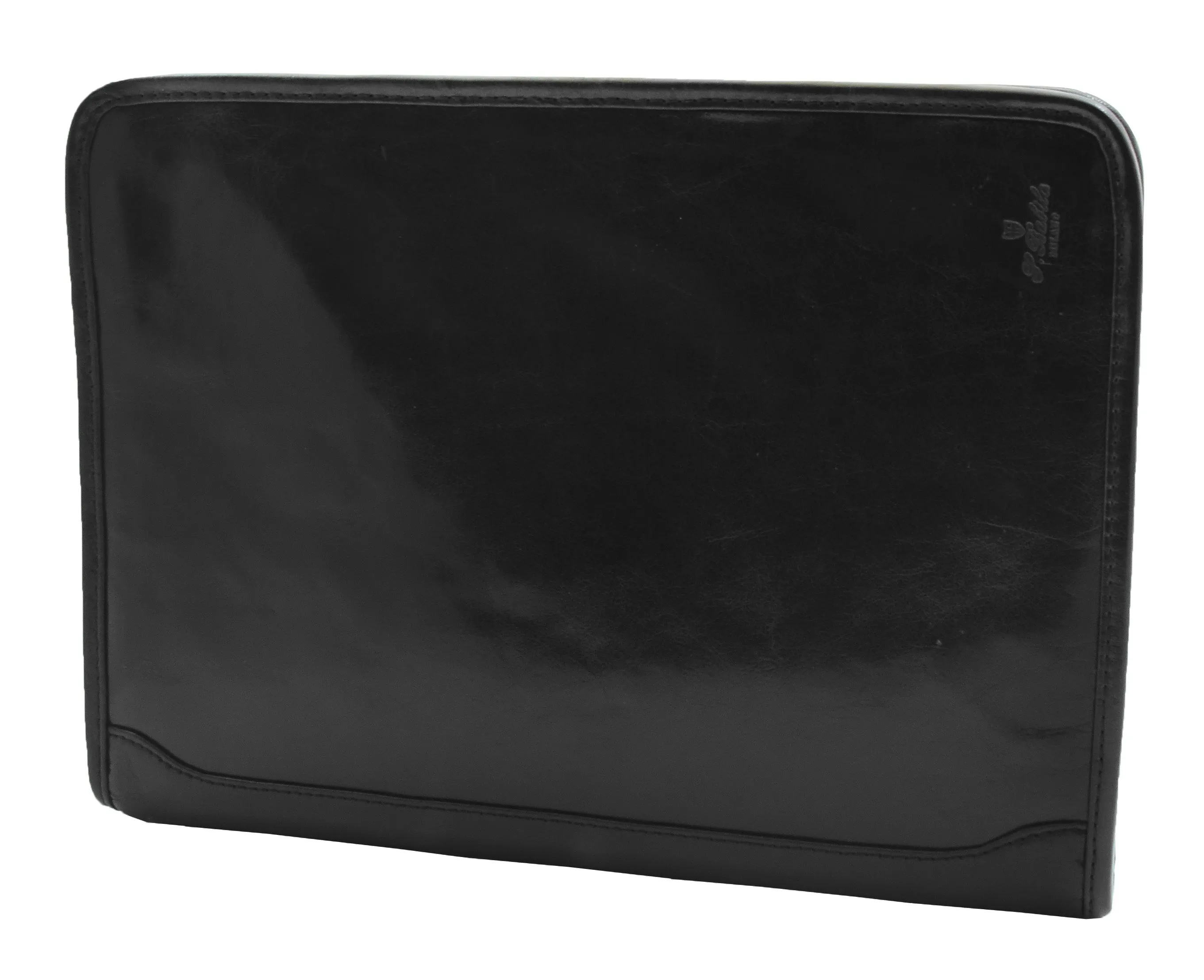 Real Leather Folio Underarm Bag Black Ring Binder A4 Pad - Arturo