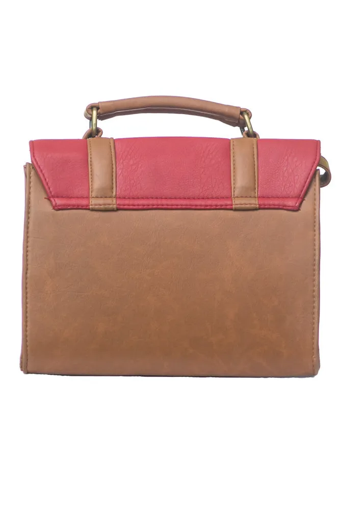 Red Tan Box Bag