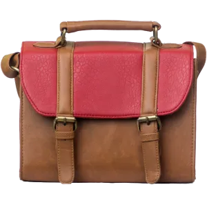 Red Tan Box Bag