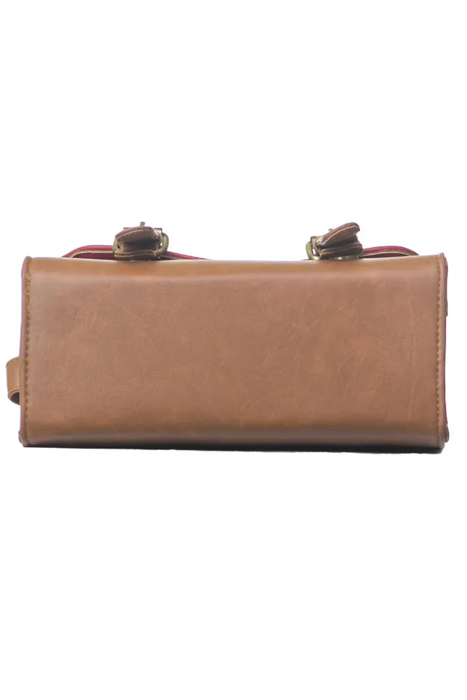 Red Tan Box Bag